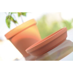 Prosta doniczka Glinka z podstawką - średnica 26 cm - terakota