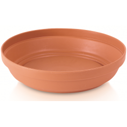 Prosta doniczka Glinka z podstawką - średnica 26 cm - terakota