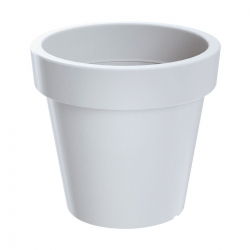 Okrągła, lekka doniczka Lofly biała - 20 cm - Prosperplast