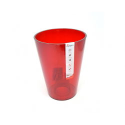 Lilia - osłonka okrągła wysoka - czerwona transparentna - 12,5 cm