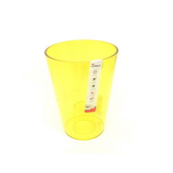 Lilia - osłonka okrągła wysoka - żółta transparentna - 12,5 cm