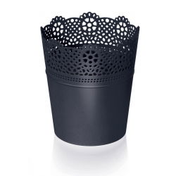 Osłonka ażurowa Lace - koronkowe wykończenie - 13,5 cm - antracyt