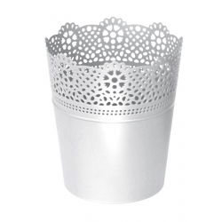 Osłonka ażurowa Lace - koronkowe wykończenie - 18 cm - biała