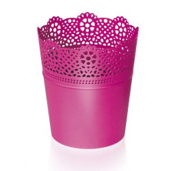 Osłonka ażurowa Lace - koronkowe wykończenie - 16 cm - fuksja