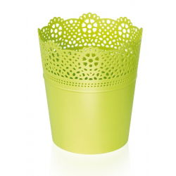Osłonka ażurowa Lace - koronkowe wykończenie - 16 cm - limonka
