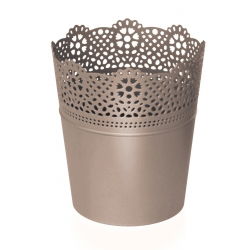 Osłonka ażurowa Lace - koronkowe wykończenie - 13,5 cm - mocca