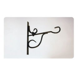 Żeliwny, wytrzymały wieszak do koszy wiszących - czarny - 35 cm