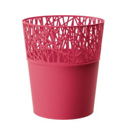 Osłonka z koronkowym wykończeniem, ażurowa City - 18 cm - malinowa