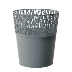 Osłonka z koronkowym wykończeniem, ażurowa City - 18 cm - kamienny szary