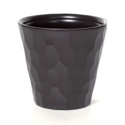 Doniczka okrągła Rocka - lekka i ozdobna - 30 cm - umbra, ciemny brąz