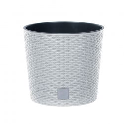 Doniczka okrągła + wkład Rato round - 20 cm - biała
