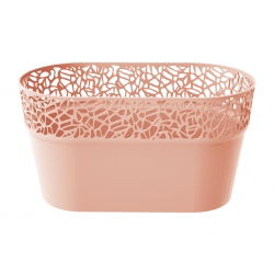 Osłonka z koronkowym wykończeniem, ażurowa Naturo - 27,5 x 14,5 cm - brzoskwiniowa