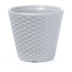 Doniczka okrągła Rato - lekka i ozdobna - 35 cm - biała