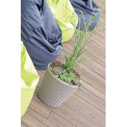 Doniczka okrągła Rato - lekka i ozdobna - 35 cm - biała