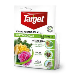 Rovral Aquaflo 500 SC - zapobiega szarej pleśni oraz brunatnej zgniliźnie drzew pestkowych, róż, iglaków - Target - 25 ml