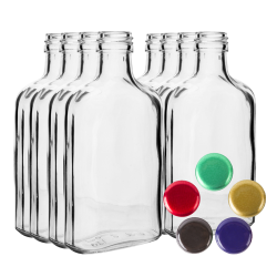 Zestaw butelek na nalewkę z zakrętkami - piersiówka - 100 ml - 8 szt.