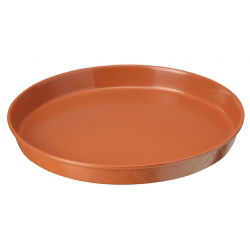 Podstawka drewnopodobna okrągła Elba - 17 cm - terakota