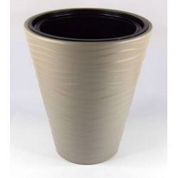 Doniczka okrągła Sahara - mrozoodporna - 30 cm - jasnoszara