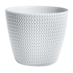 Doniczka okrągła "pleciona" Splofy - 22 cm - biała