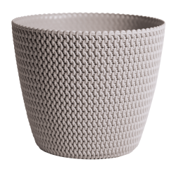 Doniczka okrągła "pleciona" Splofy - 22 cm - mocca