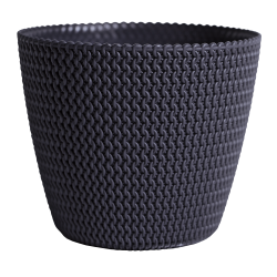 Doniczka okrągła "pleciona" Splofy - 16 cm - antracyt