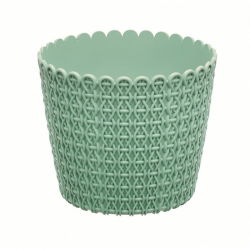 Doniczka okrągła "pleciona" Nitly - 22 cm - szałwia