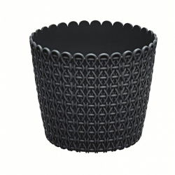 Doniczka okrągła "pleciona" Nitly - 26 cm - antracyt