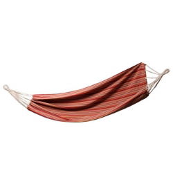 Hamak z płótna - 200 x 150 cm - bez rozpórki - z poręcznym materiałowym pokrowcem - czerwony
