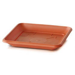 Podstawka do doniczki zewnętrznej kwadratowej Terra - 22 cm - terakota