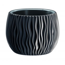 Doniczka okrągła + wkład Sandy Bowl - 18 cm - antracyt
