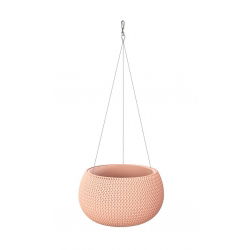 Doniczka okrągła wisząca Splofy Bowl - 37 cm - brzoskwiniowy