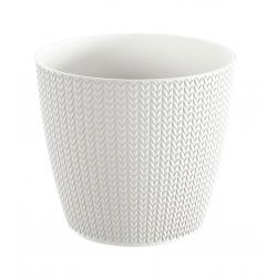 Doniczka okrągła Wheaty - 22 cm - biały
