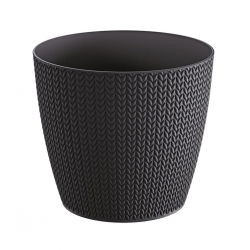 Doniczka okrągła Wheaty - 16 cm - antracyt