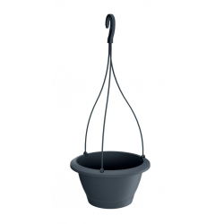 Doniczka okrągła wisząca + podstawka Respana W - 23,5 cm - antracyt