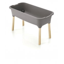 Domowy ogród na drewnianych nóżkach - Szklarenka domowa Respana Planter - 77 cm - kamienny szary