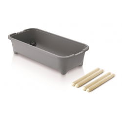 Domowy ogród na drewnianych nóżkach - Szklarenka domowa Respana Planter - 77 cm - kamienny szary