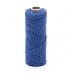 Nić lniana - nabłyszczana, niebieska - 20g/30m