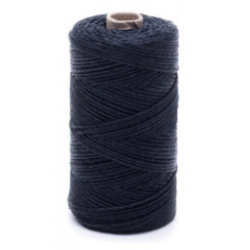 Nić lniana - nabłyszczana, czarna - 50g/60m