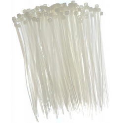 Opaski zaciskowe, trytytki, zipy - 150 x 3,6 mm - białe - 100 szt.