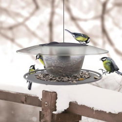 Karmnik dla ptaków z możliwością mocowania na trzonku - Birdyfeed Round - antracyt