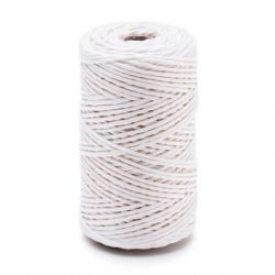 Nić lniana - nabłyszczana, biała - 50g/60m