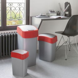 Kosz do sortowania śmieci Flip Bin - 50 litrów - czerwony