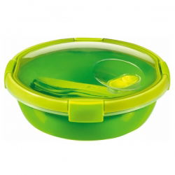 Pojemnik na żywność okrągły ze sztućcami - Smart To Go Lunch - 1 litr - zielony
