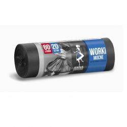 Worki na śmieci czarne - MOCNE - 60 litrów - 20 szt.- HDLD