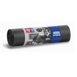 Worki na śmieci czarne - SUPERMOCNE - 160 litrów - 10 szt. - LDPE