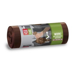 Worki na śmieci do segregacji odpadów brązowe - BIO - 120 litrów - 10 szt.