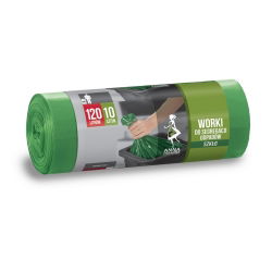 Worki na śmieci do segregacji odpadów zielone - SZKŁO - 120 litrów - 10 szt.