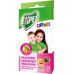 Kids - Plasterki dla dzieci łagodzące ukąszenia komarów - Expel - 20 szt.
