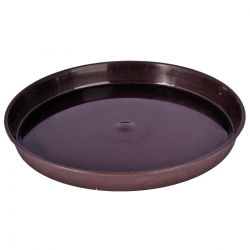 Osłonka drewnopodobna okrągła Elba + podstawka - 17 cm - brązowa