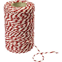 Nici wędliniarskie bawełniane, czerwono-białe - 100 g - 240 ⁰C